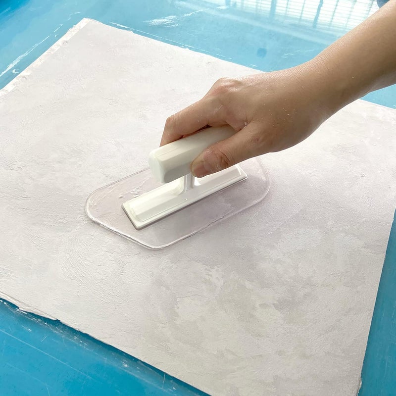 Hanroy Polygon Plastic Trowel with White Comfortable Grip Handle, Includes 3.4" x 7'' Plastic Finishing Trowels, Lightweight Mounting, Round End, Suitable for Scrape,Plastering and Paint Walls(D1159) - Image 3